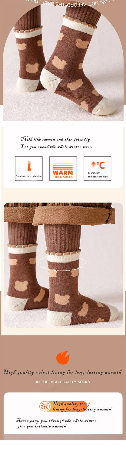 5Pairs 1-14Years Terry Socks For Children Wholesale to Resell Socks Children's Fashion High Elasticity Thickening Socks New