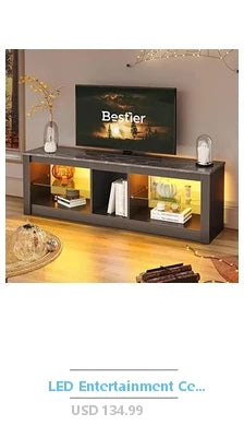 Modern LED TV Stand with 16 Color Options Storage Drawer Glass Shelf Fits 50/55/60/65/70 Inch TVs Easy Installation Remote