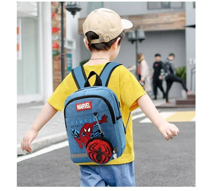 Disney Backpacks for Kids Preschool Child Captain America Spider Men Pattern School Bags Teenager Lightweight Cute Knapsack