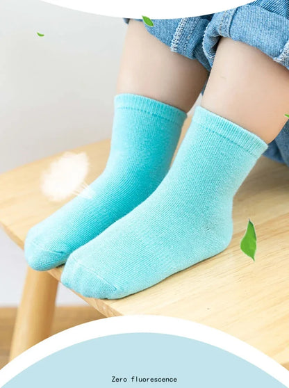 6 Pairs/Lot Spring Autumn Kids Anti-slip Socks Solid Color Soft Breathable Cotton Babys Boat Socks Boys GirlsTrampoline Socks