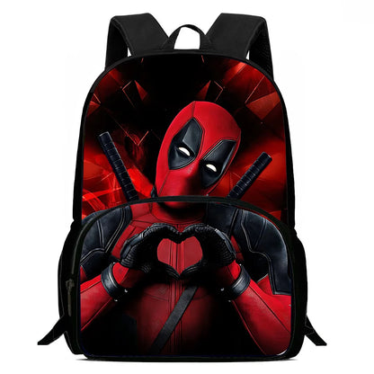 3Pcs Set Deadpools Heroes Child Backpacks Shoulder Bag Pencil Case Pupil Large Capacity School Bags for Boys Girls Best Gift