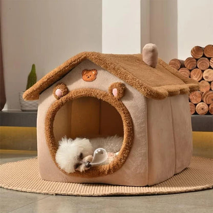 Foldable Pet House Removable Washable Cat House Puppy Cave Sofa Pet Bed House for Extra Small Dogs and Small and Medium Cats