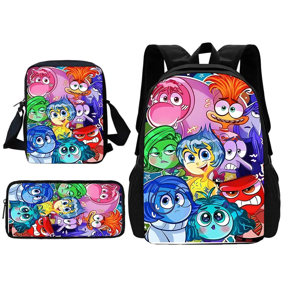 Cute Cartoon Inside Out 2 Child School Backpack With Shoulder Bag Pencil Bags School Bags for Boys Girls Best Gift