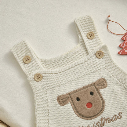 ma&baby 1-18M Christmas Baby Boy Girl Romper Newborn Infant Sleeveless Tree Santa Embroidery Knit Overall Jumpsuit Xmas Costumes