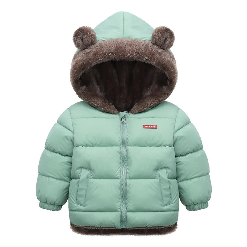 2024 Boys Jackets Children Hooded Outerwear Girls Warm Jacket Children Clothing Baby Outerwear Fashion Kids Zipper Coat Jacket