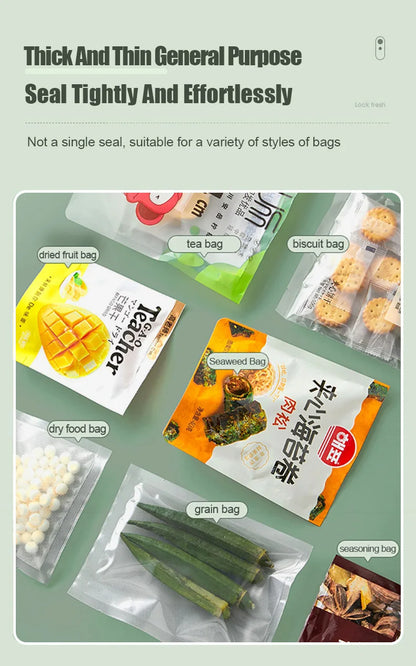 Plastic Heat Bag Sealer Food Packaging Sealing Machine Portable Snack Bag Sealing Clip Kitchen Storage Accessories Home Gadgets