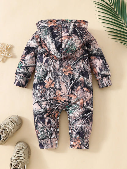 Adorable & Soft Baby Boy's 3D Branch Hooded Onesie   Durable &Easy-Care Knit for Spring/Fall