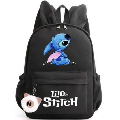 Disney Lilo Stitch Cute Backpack for Girl Boy Student Teenager Rucksack Women Casual School Bags Travel Rabbit Ears Mochila