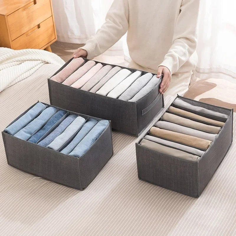 Jeans Pants Storage Box Wardrobe Clothes Organizer Cabinet Drawers Organizer for Underwear Bra Socks T-Shirt Organizers storage