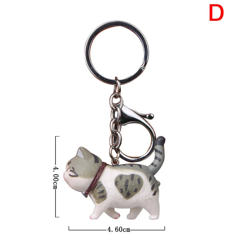 Cartoon Kittens Keychain Cure Animal Key Chain Creative Cat Pendant for Women Car Keyring Purse Bag Accessories Gifts