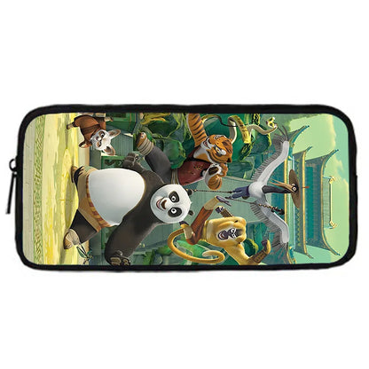 Cartoon Kung Fu Panda Child School Backpack With Shoulder Bag Pencil Bags School Bags for Boys Girls Best Gift