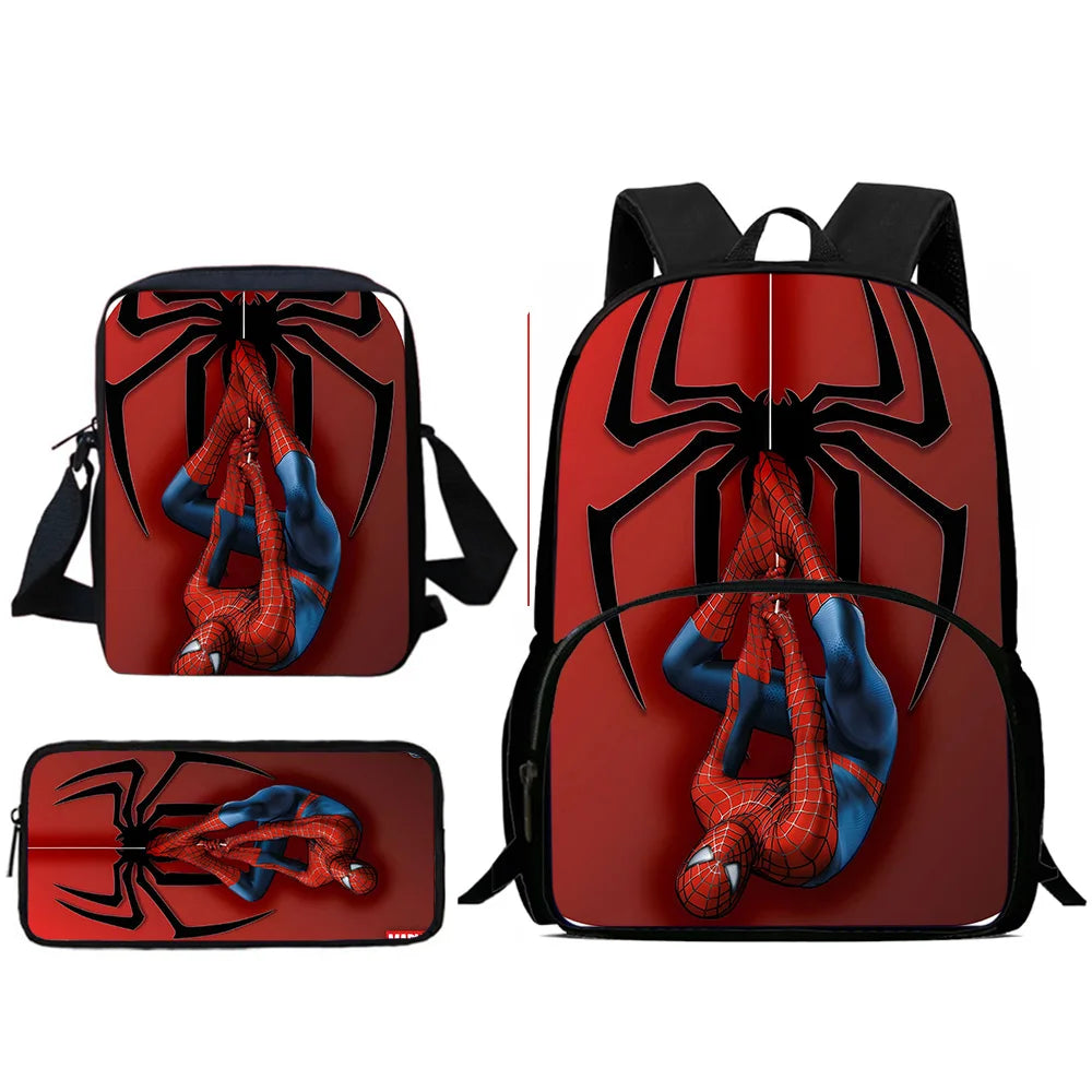 3Pcs Set anime Spiders-man Child Backpacks Shoulder Bag Pencil Case Pupil Large Capacity School Bags for Boys Girls Best Gift