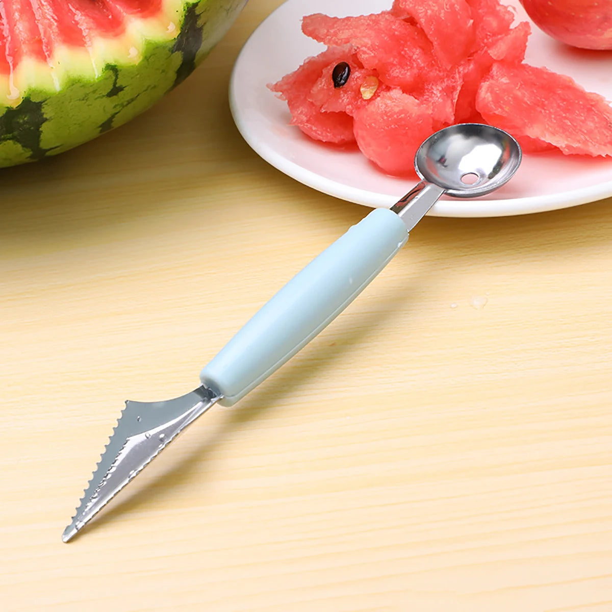 DIY Melon Scoops Ballers Multi Function Fruit Carving Knife Watermelon Baller Scoop Fruit Useful Things For Kitchen Accessories