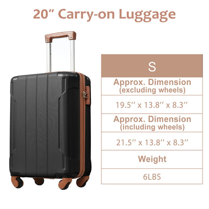 Hardshell Luggage Spinner Suitcase with TSA Lock Lightweight 20'' Portable Luggage Bags for Women Men Holiday Backpack Bags