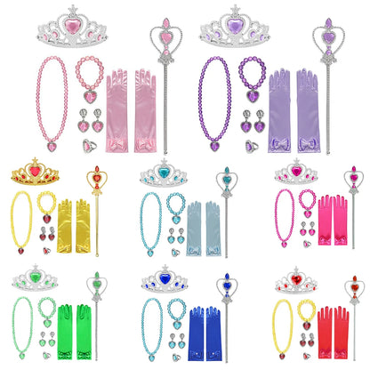 Girls Cosplay Elsa Anna Princess Crown Magic Wand Costume Headband Party Rhinestone Hair Bands For Kids Hairband Gifts Toys