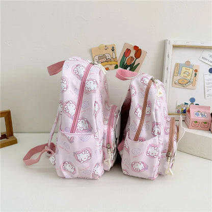 Sanrioed Anime Hello Kitty Cinnamoroll My Melody Kuromi Cute Kid Backpack Kawaii Cartoon Leather Mini School Bag Holiday Gift