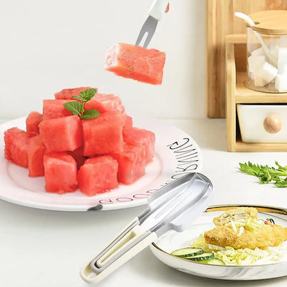 3-in-1 Watermelon Cutter Slicer Tool, Stainless Steel Water melon Fork Popsicle Watermelon Knife Fruit Cutter Kitchen Gadgets