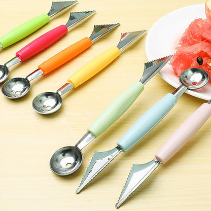 DIY Melon Scoops Ballers Multi Function Fruit Carving Knife Watermelon Baller Scoop Fruit Useful Things For Kitchen Accessories