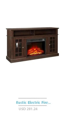 Fireplace TV Stand Entertainment Center Electric LED Lights Power Outlets Swivel Mount Storage Cabinets Remote Control Easy