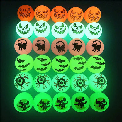 100/10Pcs Halloween Glow in The Dark Bouncing Balls Toy Kids Trick or Treat Gift Goodie Bag Filler Halloween Party Favors Supply