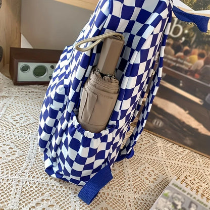 Schoolbags for female junior high school students, high school students, middle school students, ins style girls' backpacks, girls' checkerboard backpacks, five colors optional