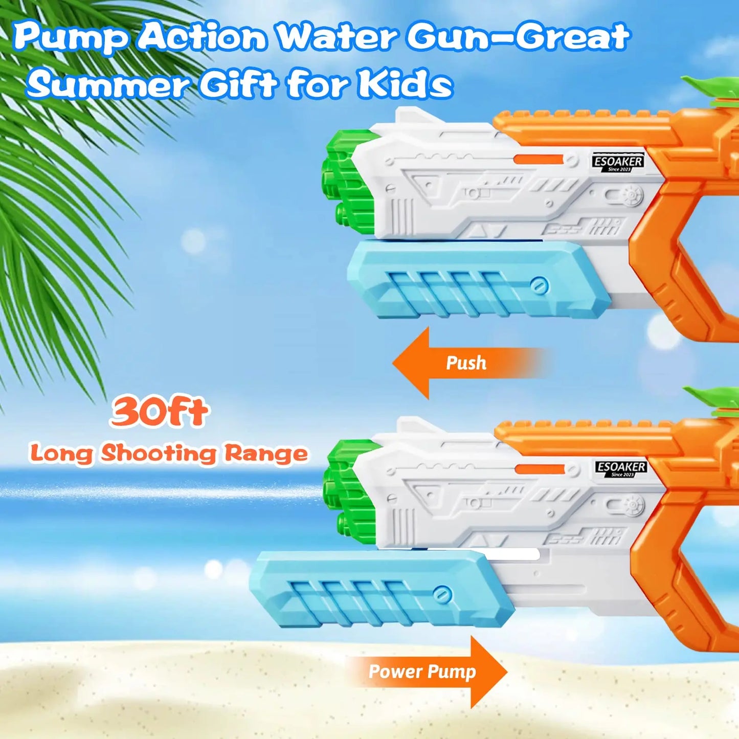 600cc High Capacity Water Gun for Kids Adults Long Range Watergun Summer Water Blaster Toy Super Soaker for Swimming Pool Beach