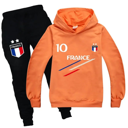 New Kids Clothes Baby Boys France Football 10 Tracksuit Tops Pants 2PCS Children Boy Spring Autumn Outfits Girls Sets 2-15 Years