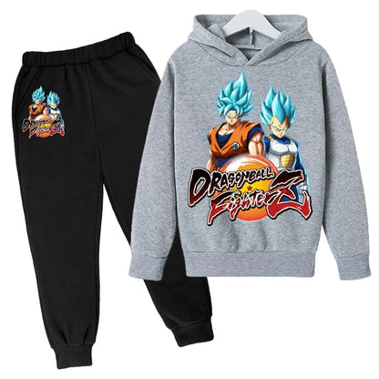 Winter Dragon Ball hoodies for boys and girls, children's cartoon Goku sweatshirts, outdoor sports children's simple fashion top