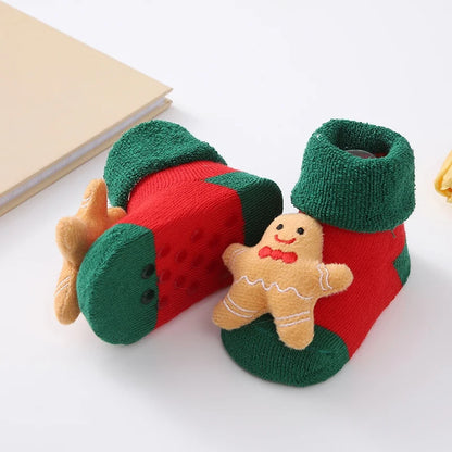 Christmas Baby Socks For Girls Boys Non-slip Floor Socks Cute Cartoon Animal Baby Xmas Cotton Sock