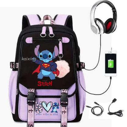 Hot Disney Lilo Stitch Backpack Girls Boys Student Teenager Back To School Rucksack Schoolbag Leisure Bag Women Mochilas Escolar