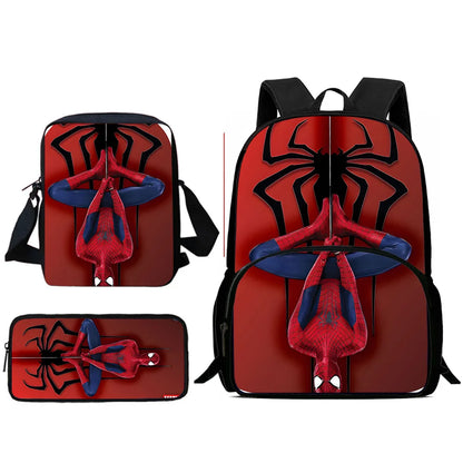 3Pcs Set anime Spiders-man Child Backpacks Shoulder Bag Pencil Case Pupil Large Capacity School Bags for Boys Girls Best Gift