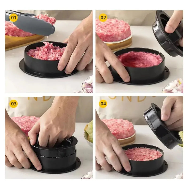 Round Hamburger Burger Press Beef Grill Food-Grade ABS Hamburger Helper Meat Press Cutlets Patty Maker Mold Kitchen Gadgets