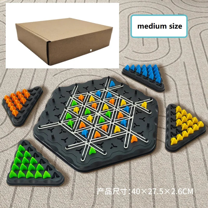 Chain Triggle Chess Game Triggle Rubber Band Game Toy For Kid Interactive Board Game Battle Set For Family Party Gift