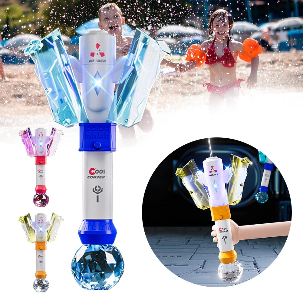 New Kids Electric Water Gun,Summer Full-Automatic Transformer Style Water-Spray Toy with Light,Handheld Beach Water Gun Toys