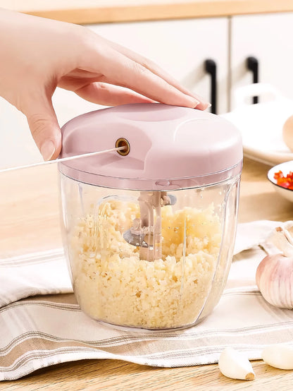 Multifunctional Manual Blender 900ml Kitchen Blender Garlic Stirr Kitchen Mini Manual Pull Ring Garlic Pounder Small Blender