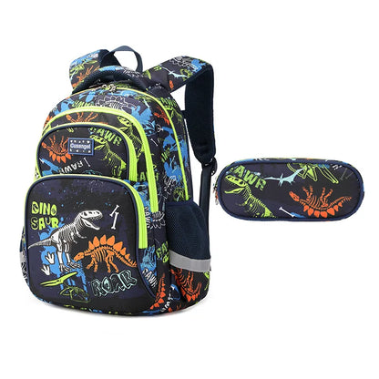 Boys Dinosaur Backpack Set with Lunch Box Pencil Case, School Book Bag for Kids Elementary Preschool