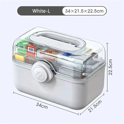 Large Capacity Family Medicine Organizer Box Portable First Aid Kit Medicine Storage Boxes Organizers Plastic Organizing Home