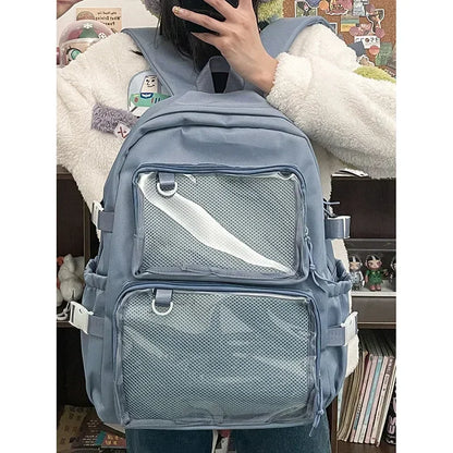 Japanese Kawaii Itabag Women New 2024 Transparent Backpack Women Large Capacity Ita Backpack School Bags for College Student JK