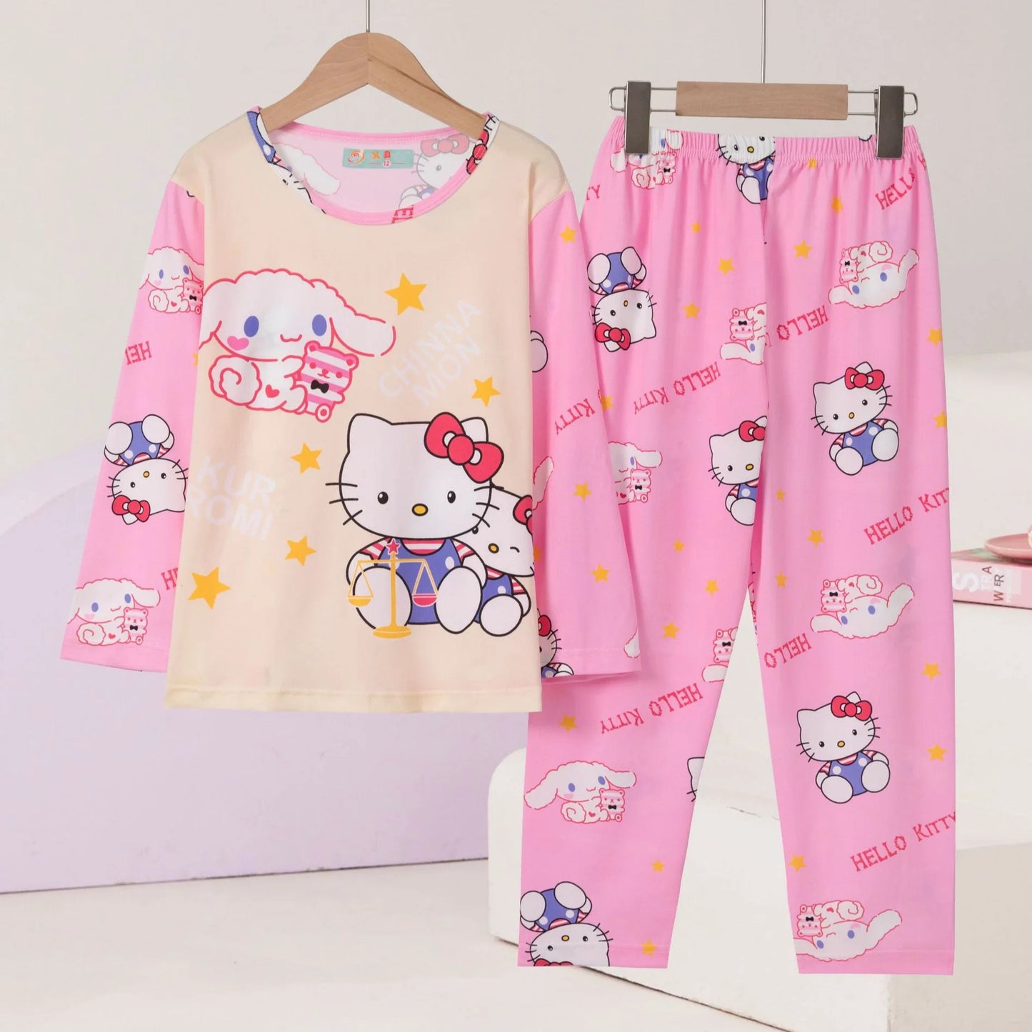 Lovable Kuromi Children Pajama Sets Suitable Comfortable Soft Print Kids Night Clothe Set Colorful Causal Homewear Autumn Winter