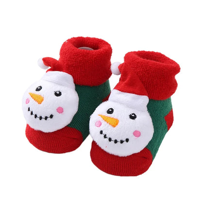 Christmas Baby Socks For Girls Boys Non-slip Floor Socks Cute Cartoon Animal Baby Xmas Cotton Sock