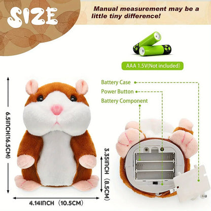 New 15cm Lovely Talking Hamster Speak Talk Sound Record Repeat Stuffed Plush Animal Kawaii Hamster Toys For Children Gifts