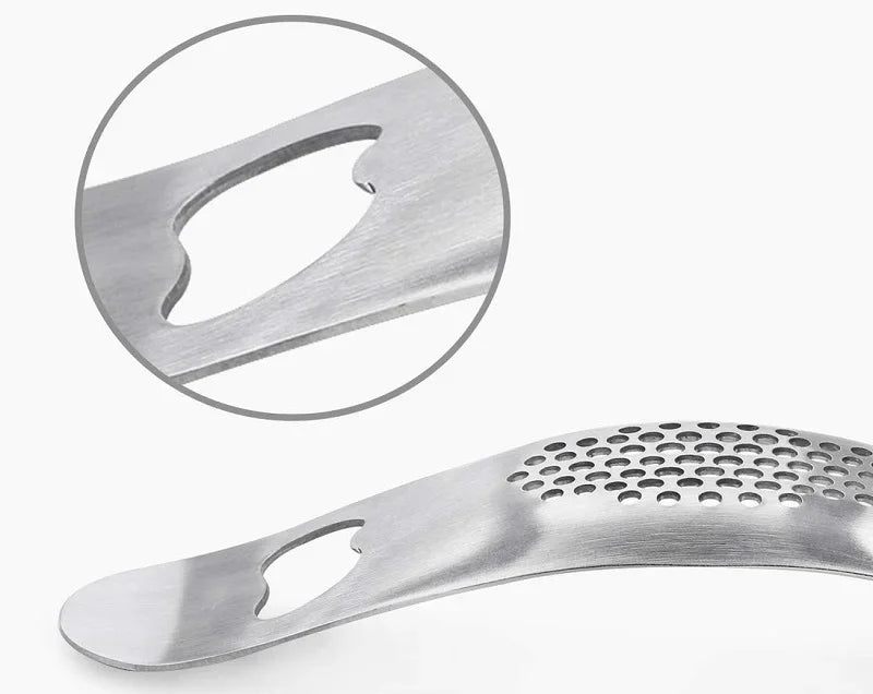 Kitchen Gadget Curved Garlic Press Stainless Steel Multi-function Manual Garlic Creative Cloves Kitchen Garlic Press Tool