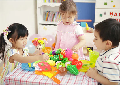 Children Toys Cutting Fruits and Vegetables Set for Kids Pretend Play Simulation Kitchen Toy Montessori Baby Toys for Girls Boys