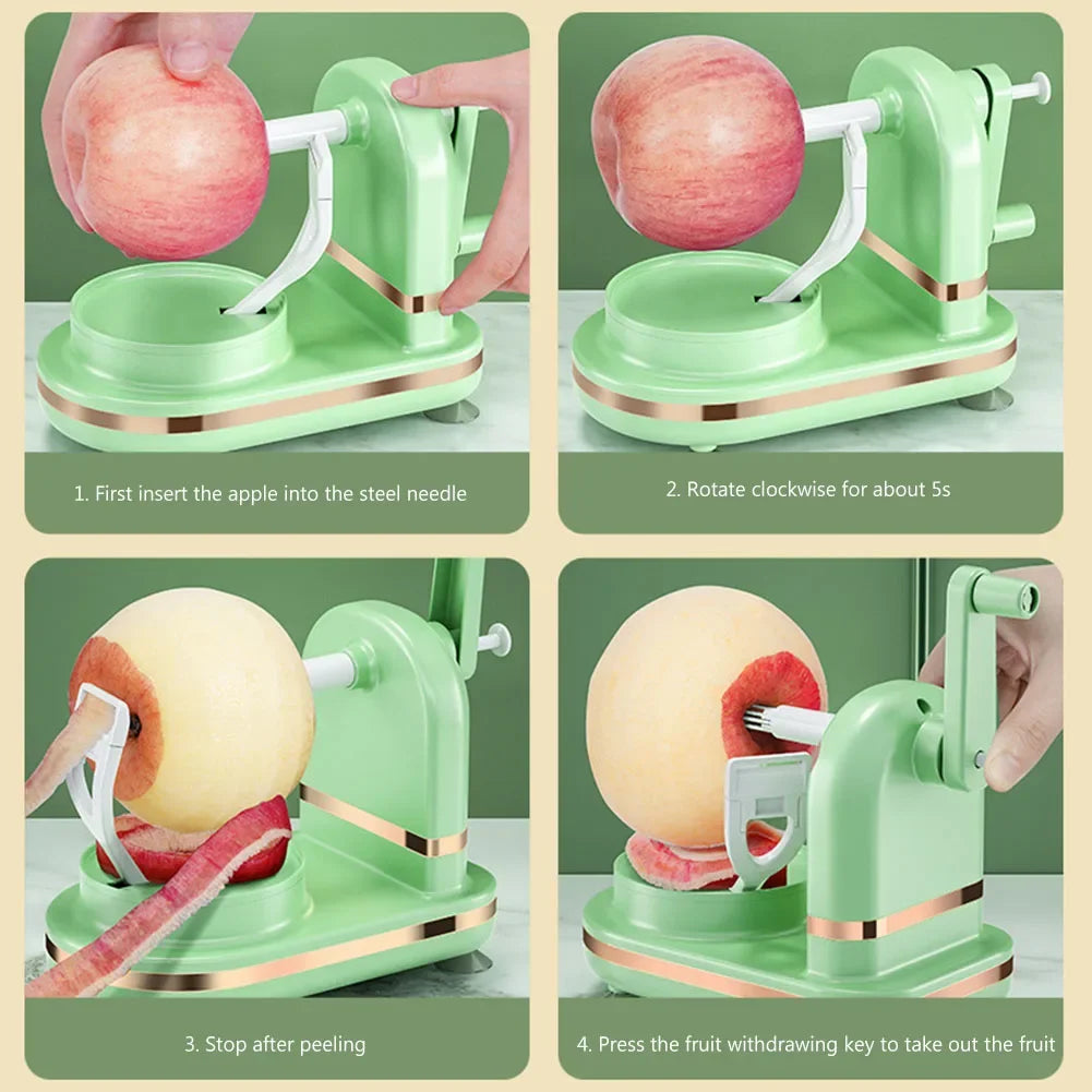 Manual Apple Peeler Multifunctional with Stainless Steel Blades Hand Crank Fruit Peeler Food Peeling Machine for Kitchen Gadgets