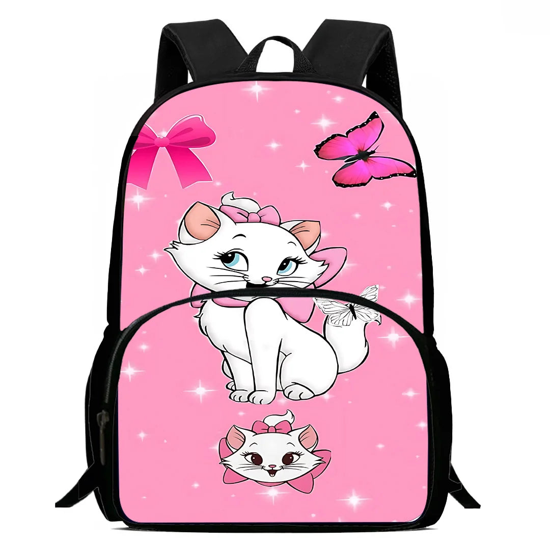 3Pcs Set  Disneys Marie Cat Child Backpacks Shoulder Bag Pencil Case Pupil Large Capacity School Bags for Boys Girls Best Gift