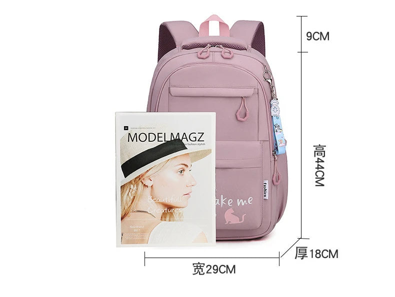 Girl Children Backpack School Bag Back Pack Pink For Kid Child Teenage Schoolbag Primary Kawaii Cute Waterproof Little Class Kit