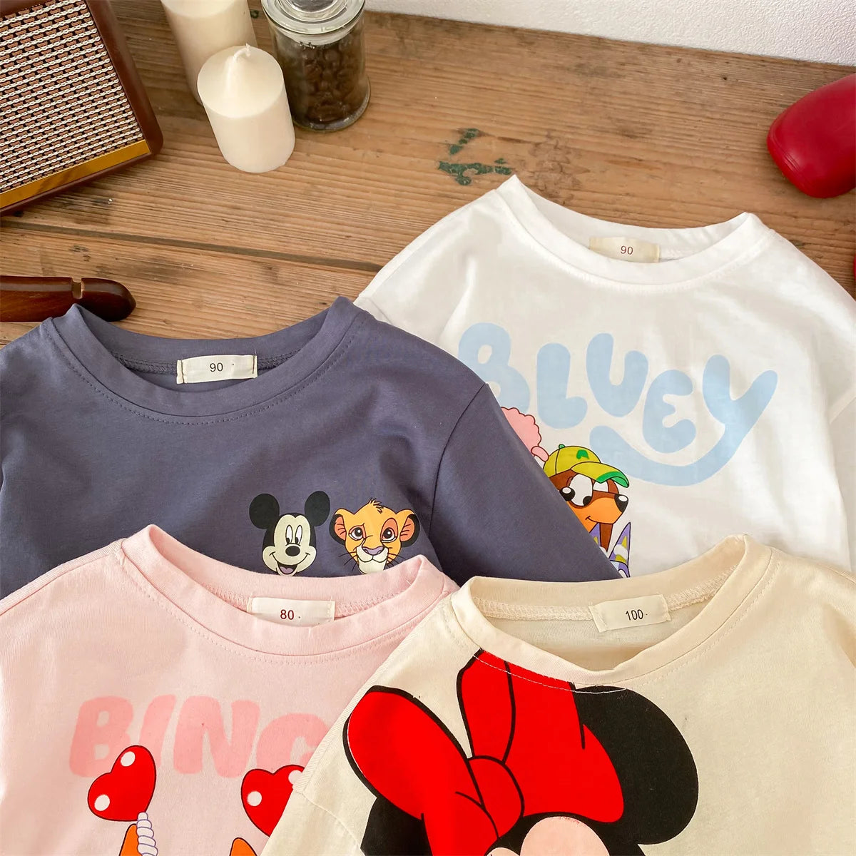 Trendy Brand Disney Children T-shirt Long-sleeved Tops Spring/autumn Clothing Kids Bottoming Shirt Cartoon Crewneck Girl Blouse