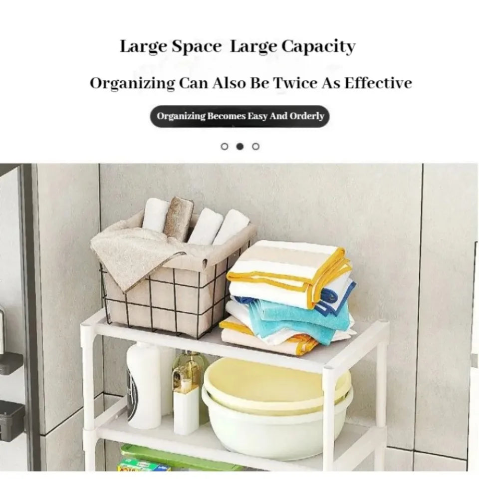 Bathroom Storage Rack Over The Toilet Shelf Multilayer Space Saver Organizer Multi-Functional Wall Hanging Toilet Storage Rack