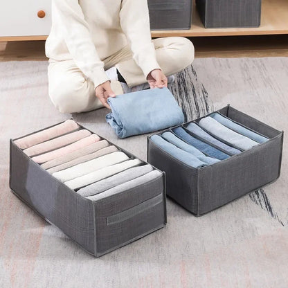 Jeans Pants Storage Box Wardrobe Clothes Organizer Cabinet Drawers Organizer for Underwear Bra Socks T-Shirt Organizers storage