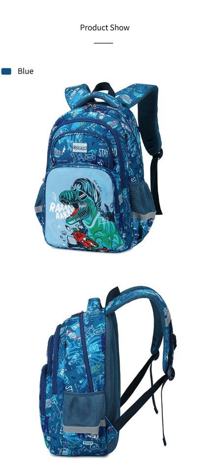 Boys Dinosaur Backpack Set with Lunch Box Pencil Case, School Book Bag for Kids Elementary Preschool